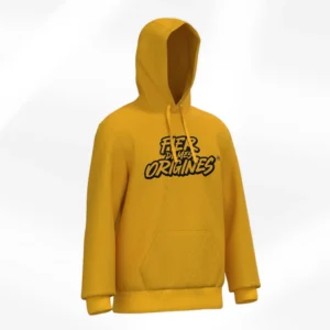 pull-capuche-classique-jaune-fdmo Sweat à capuche jaune - Fier de Mes Origines